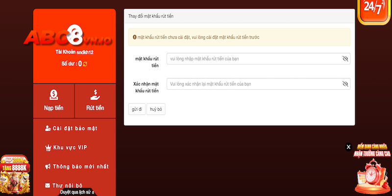 Dịch vụ casino ABC8 thanh toán nhanh