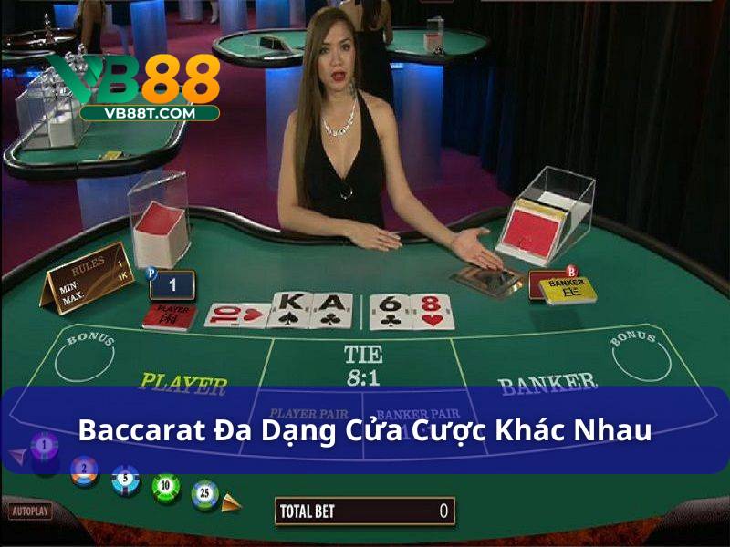 Baccarat - Trò Chơi Bài Đỉnh Cao Với Đa Dạng Sảnh Cược Đỉnh Baccarat online có khá nhiều cửa cược phụ