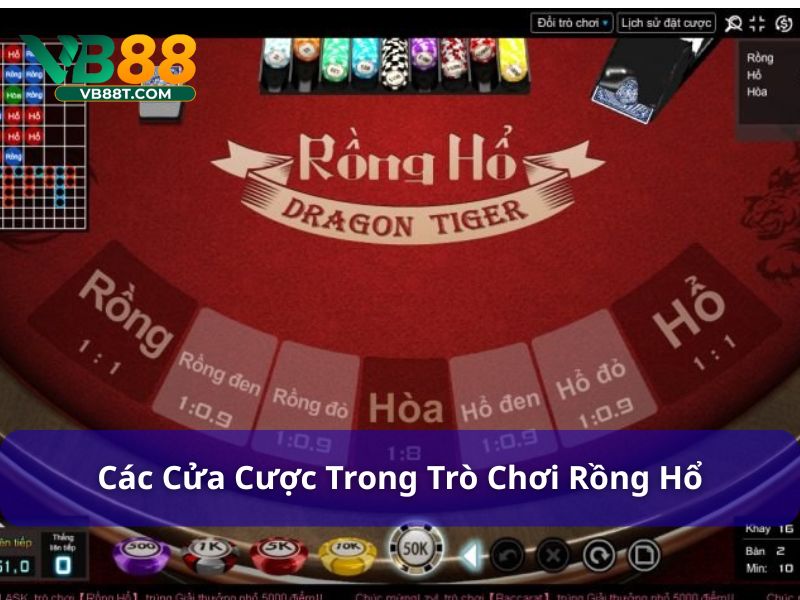 Tìm hiểu những cửa cược trong game rồng hổ