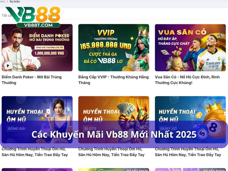 Khuyến Mãi Vb88 - Khám Phá Ưu Đãi Khủng Cho Hội Viên Các khuyến mãi mới cập nhật tại Vb88
