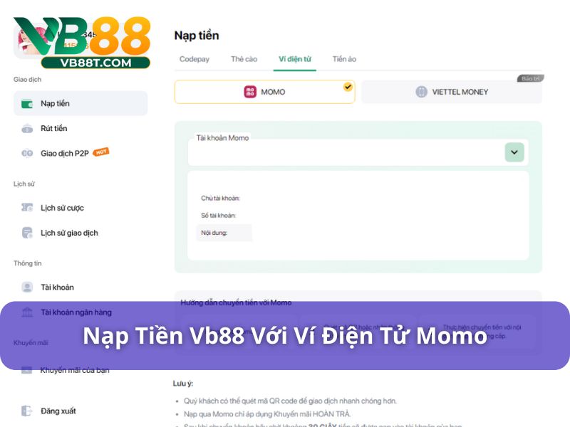 VB88 - Giải Trí Siêu Đỉnh Nhận Quà Siêu To Siêu Khủng Nạp tiền Vb88 bằng Momo