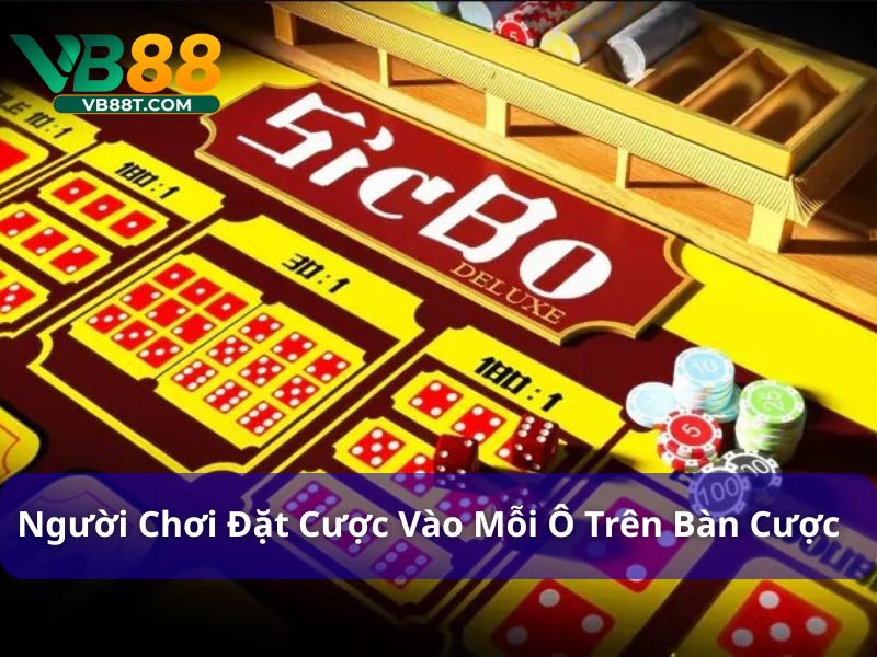 Người chơi sẽ đặt cược vào mỗi ô trên bàn cược