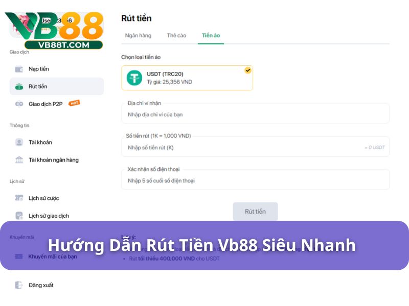 Rút tiền tại Vb88 nhanh chóng