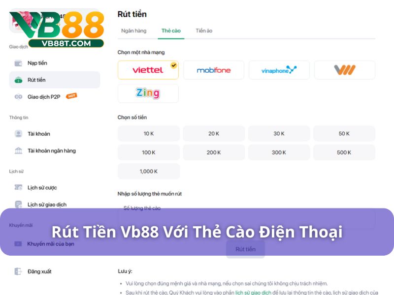 VB88 - Giải Trí Siêu Đỉnh Nhận Quà Siêu To Siêu Khủng Rút tiền Vb88 bằng thẻ cào